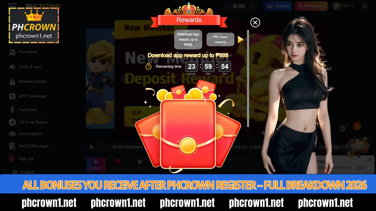PHCROWN Register 2 All Bonuses You Receive After PHCROWN Register – Full Breakdown 2026