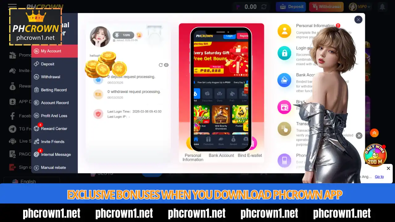Download PHCROWN App 2 Exclusive Bonuses When You Download PHCROWN App