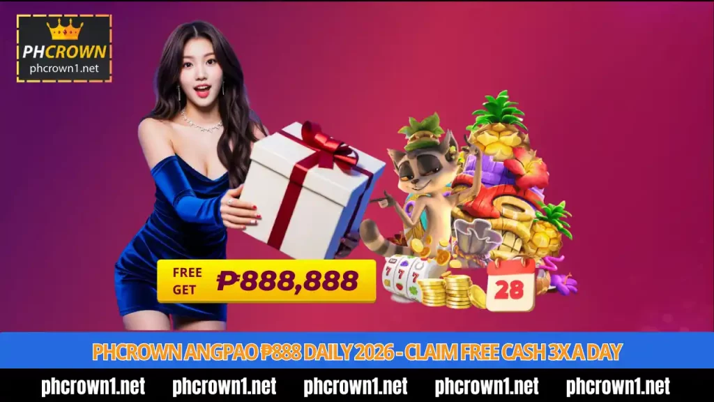 PHCROWN Angpao ₱888 Daily 2026 - Claim Free Cash 3x a Day