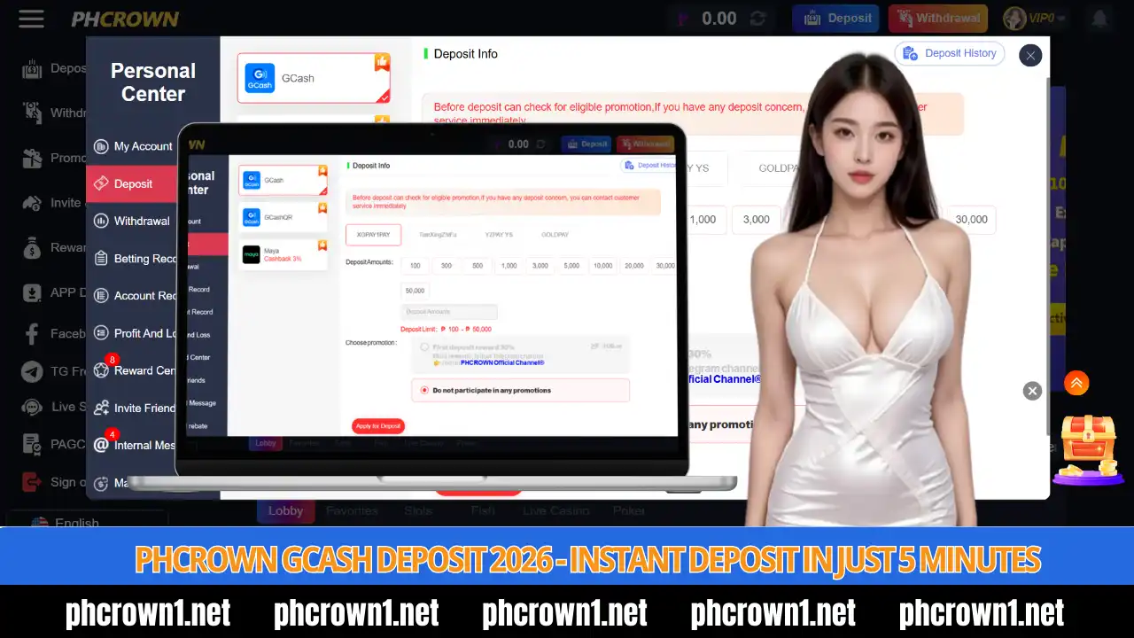 PHCROWN GCash Deposit 2026 - Instant Deposit in Just 5 Minutes